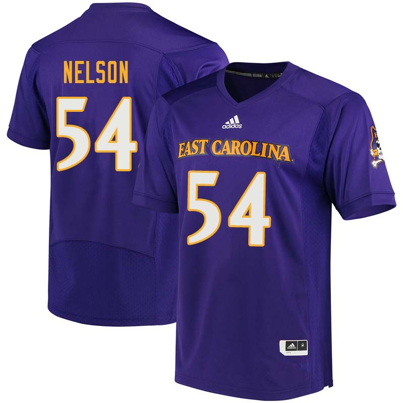 Men #54 Ja-Quane Nelson East Carolina Pirates College Football Jerseys Sale-Purple - Click Image to Close